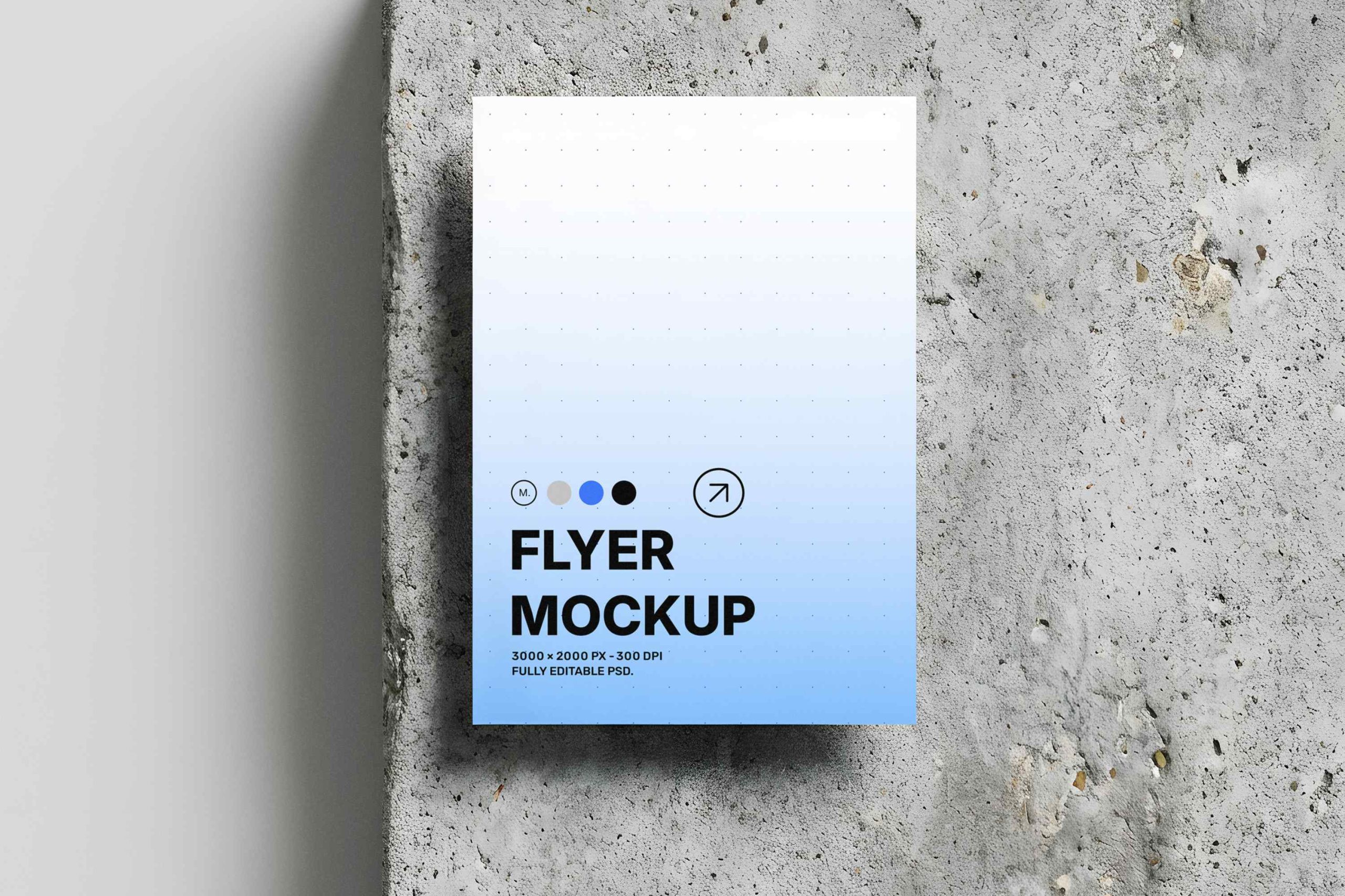 Free Concrete Wall Flyer Mockup