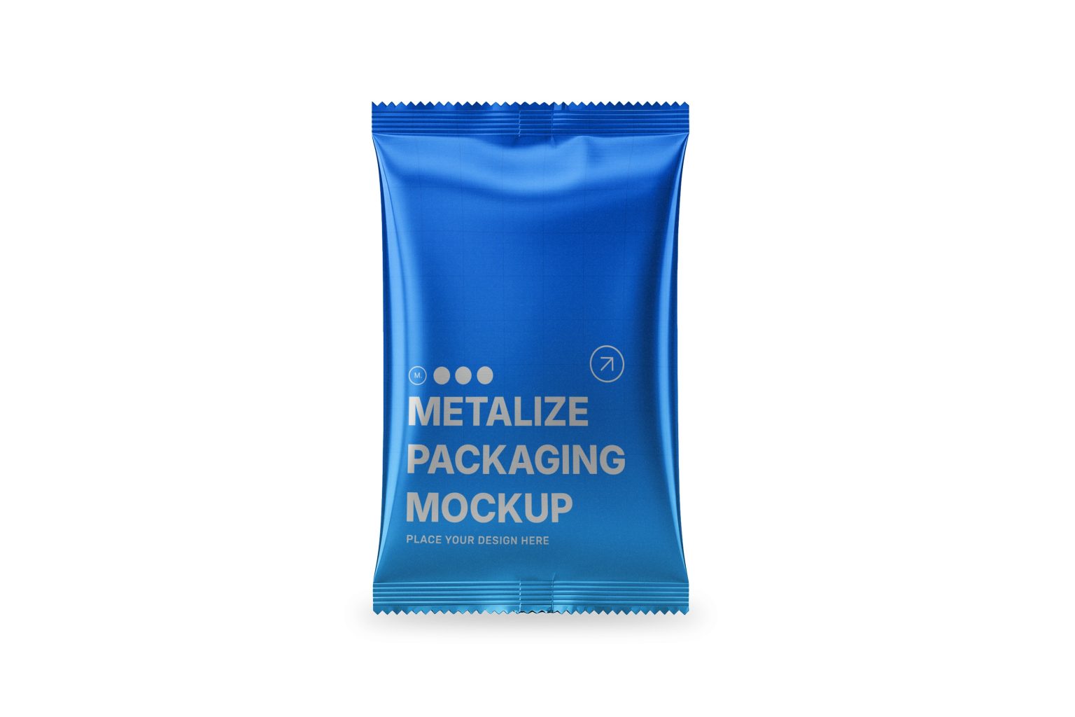Free Metallic Central Seal Packaging Mockup | Mockup Space