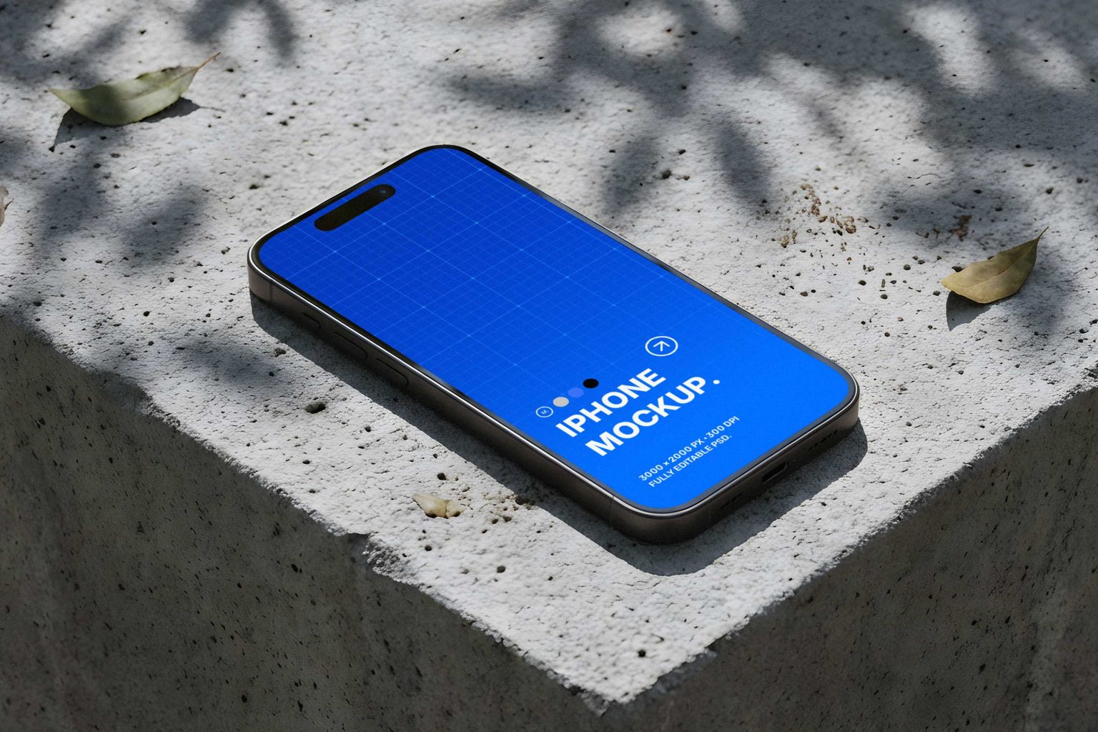 Free Outdoor iPhone Pro Mockup on Concrete | Mockup Space